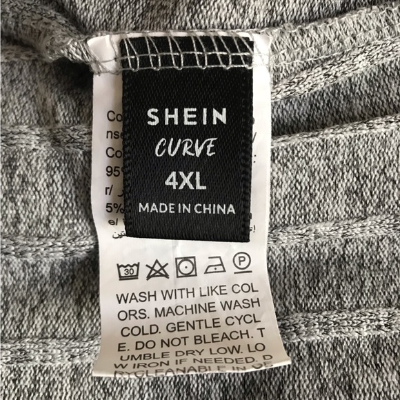 NWOT Shein Curve 4X light grey ribbed cardigan - Picture 5 of 5